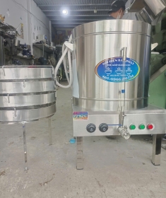Nồi Hấp Bánh Bèo 4 Vỉ Inox 304 Bảo Phát: Cấp Nước Ngoài Thân Nồi, Tiết Kiệm 35% Điện Năng