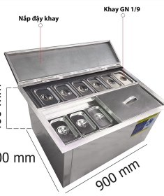 Thùng Đá Âm Bàn Có 9 Khay Inox Công Nghiệp