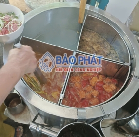 Nồi Điện 3 Ngăn 1/4: Nấu Bún Bò, Bún Riêu "2 Trong 1" Siêu Tiện
