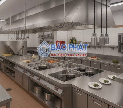 Sơ Đồ Bố Trí Khu Vực Sơ Chế, Nấu Nướng Và Thu Gom Rác Thải Chuẩn Bếp Công Nghiệp Hiện Đại